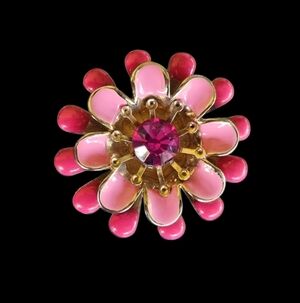 🌺Betsey VINTAGE Pink Shades Bloom Ring Floral Design HTF, EXTREMELY RARE EPC🌺